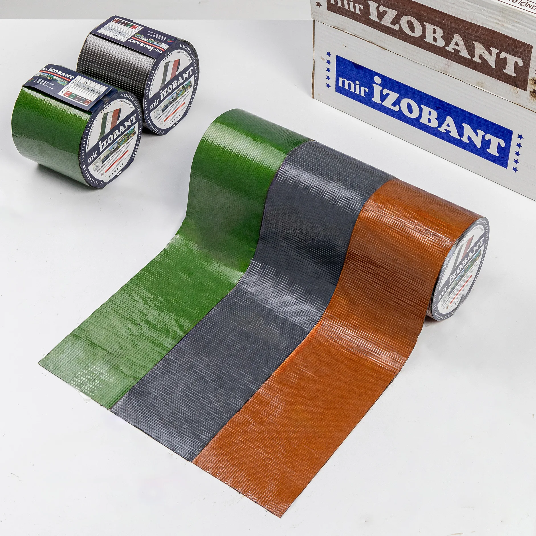 Yaş Asvalt rəngli Alüminium folqa səthli izobant (15sm) 2 Alüminium folqa izoband